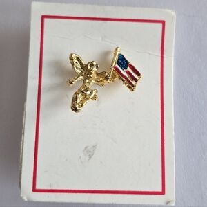 USA Guardian Angel pin tone patriotic angle brooch tac Christian flag
